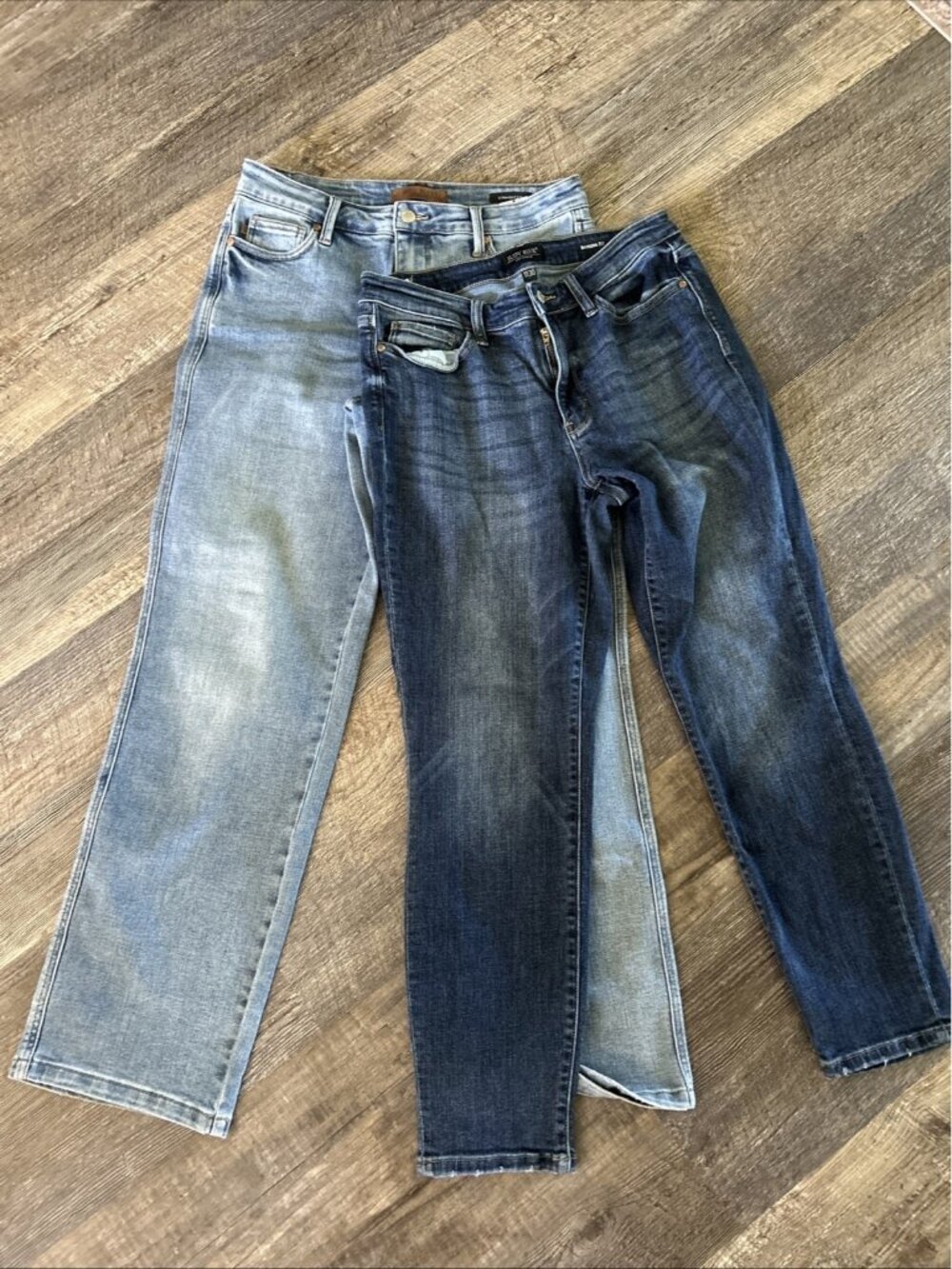 Lot of 2 Judy Blue Jeans Denim Size 11/30 Straight Fit & Boyfriend Fit